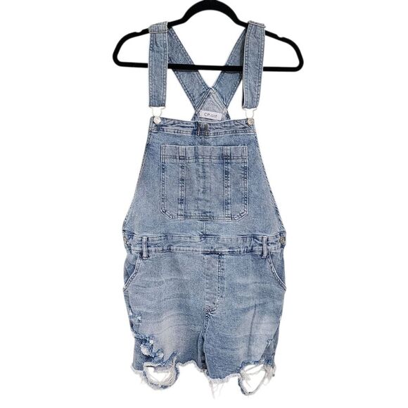 CP Jeans Denim Shortalls Shorts L Lightwash - Picture 1 of 5